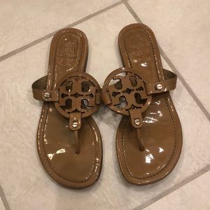 Tory Burch Miller Patent Sandals nude size 9